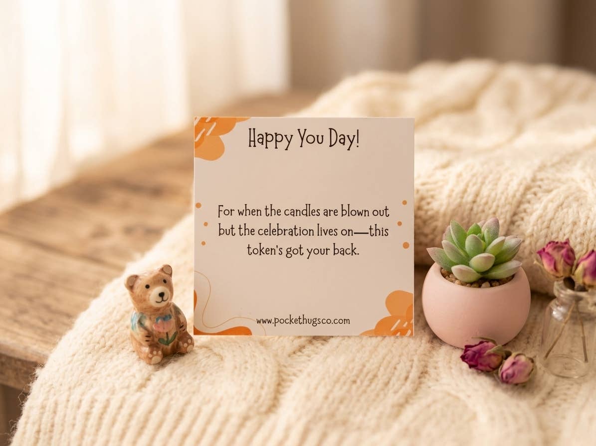 Happy Birthday Pocket Hug Card Celebration Token For Her