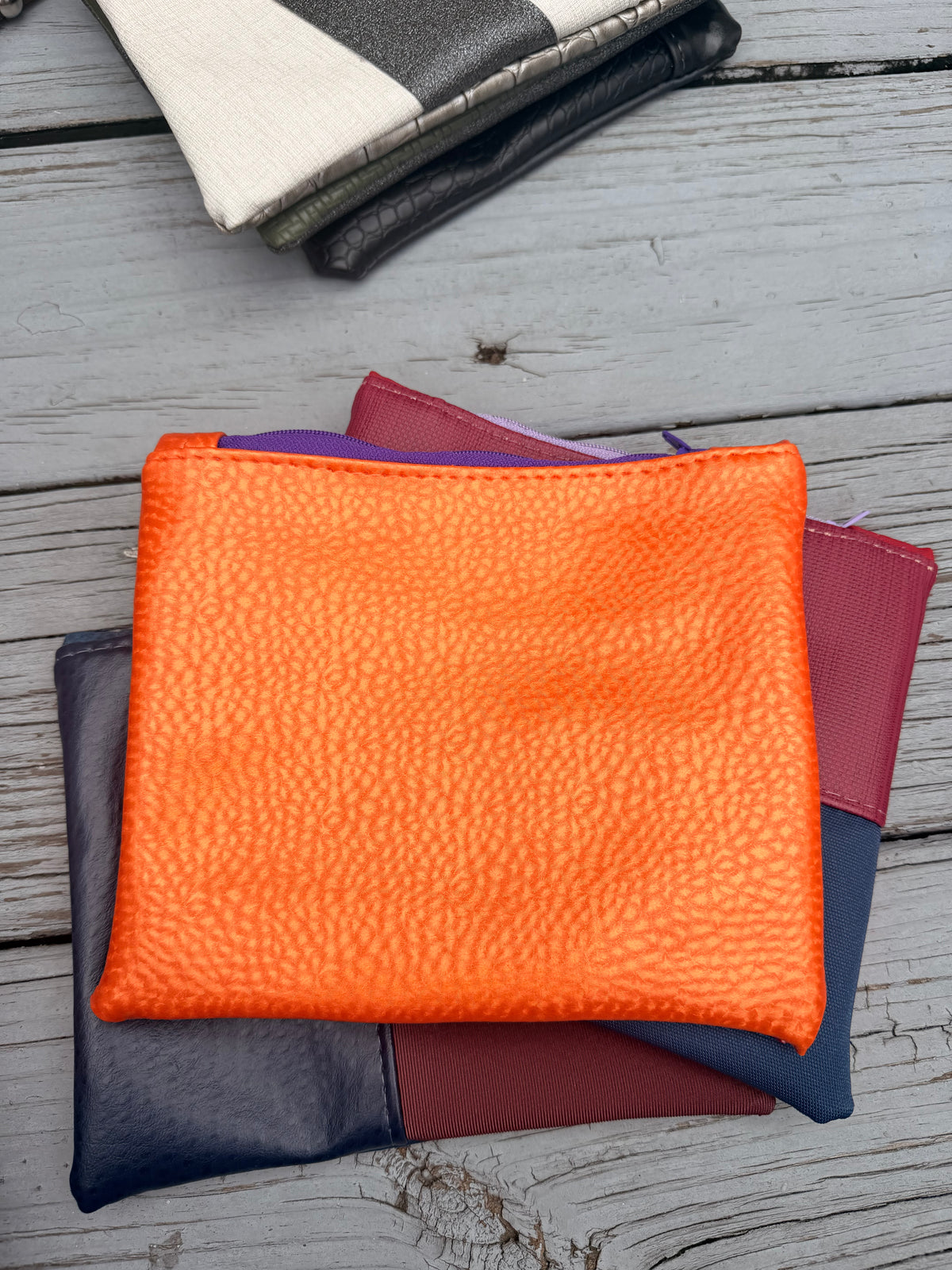 Orange 80's Zipper Pouch