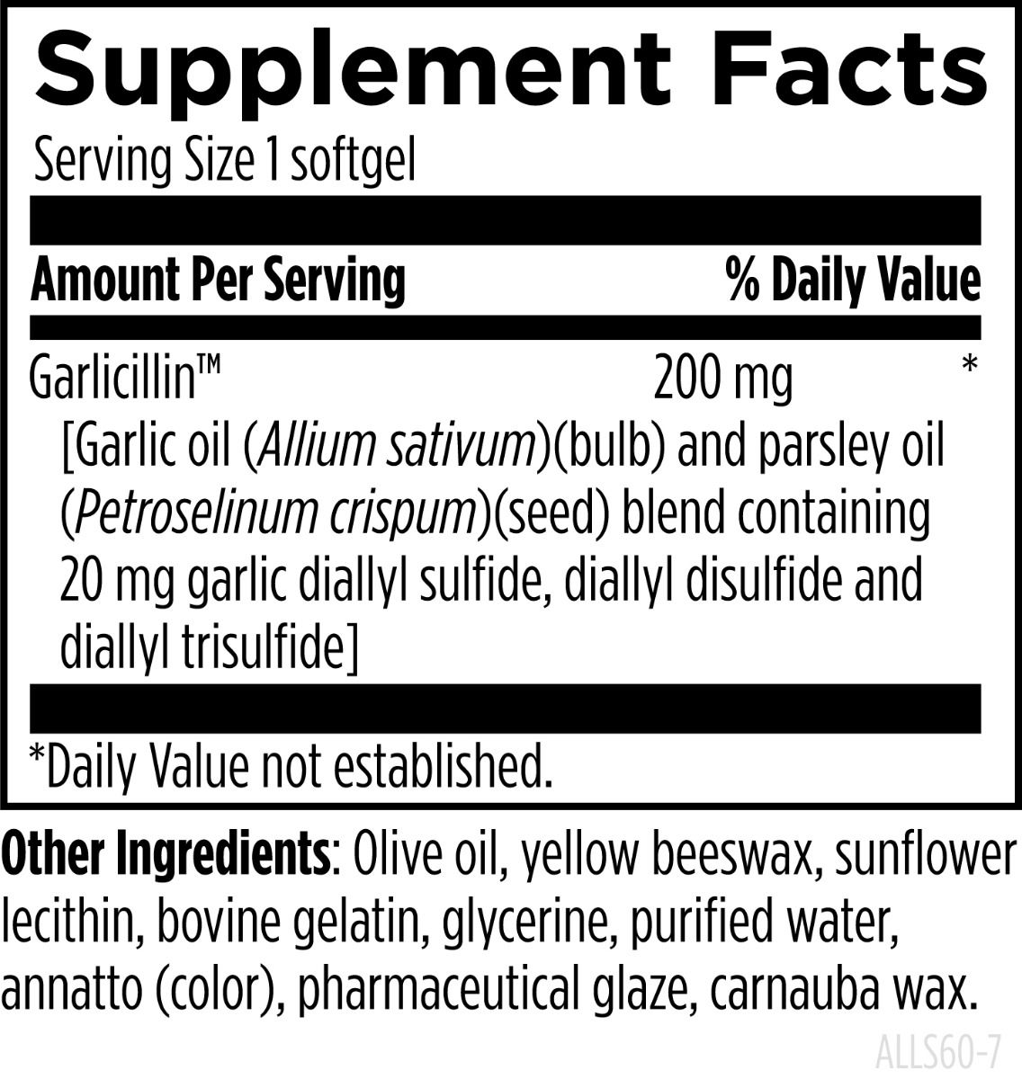 Allicillin softgels DH 60 caps