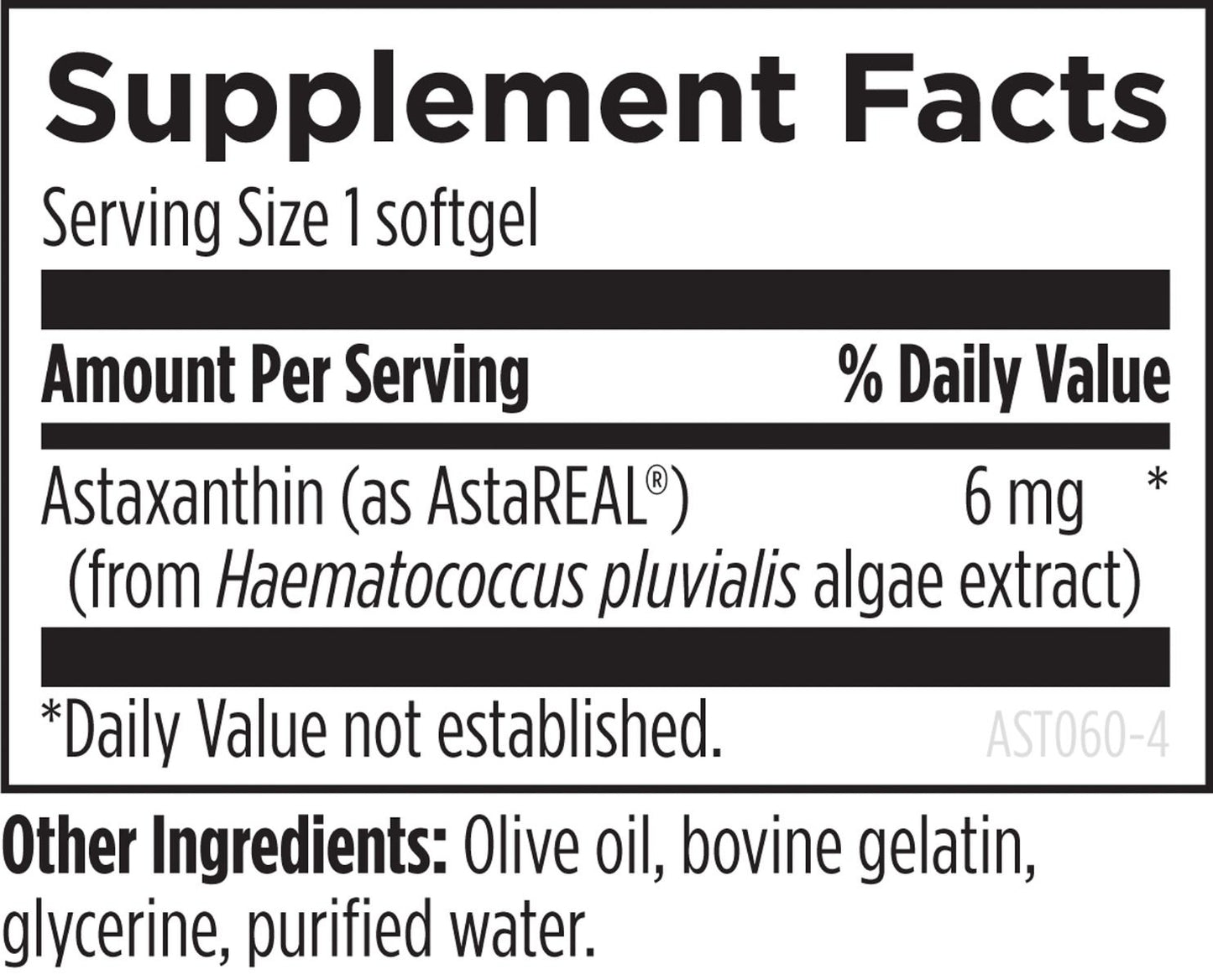 Astaxanthin-6mg DH 60 softgels