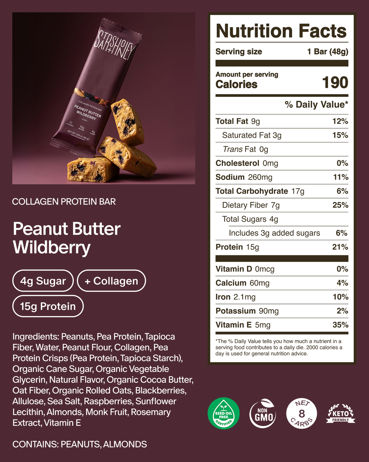 Peanut Butter Wildberry Single Bar