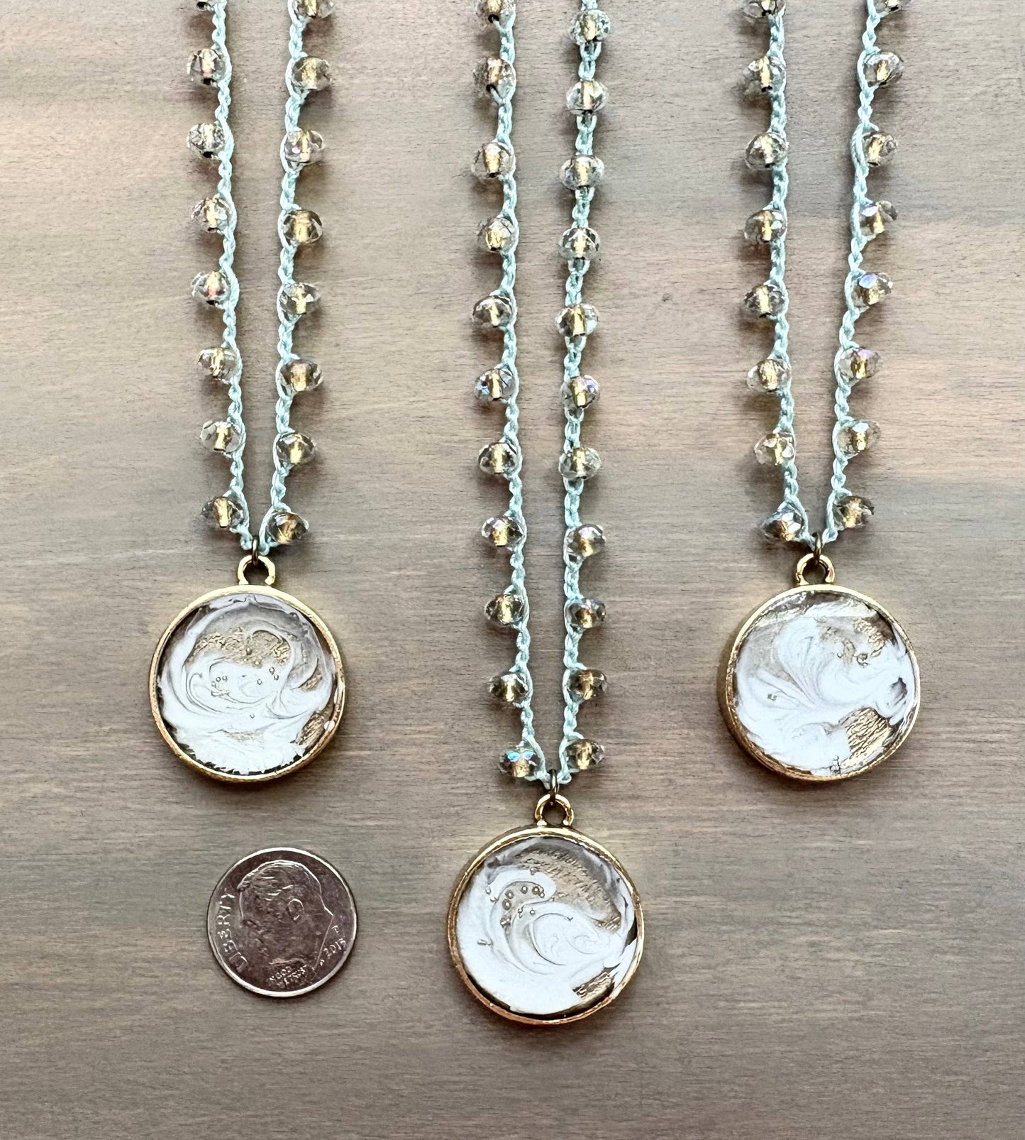 Wispy Golden Cloud Portal Necklace With Faceted Crystal Strand