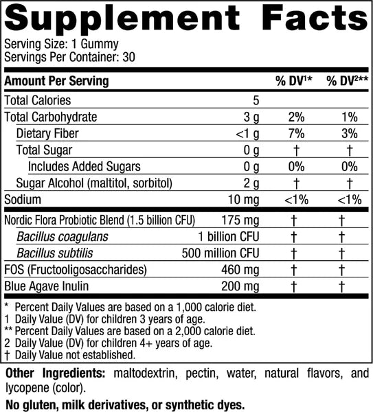 Probiotic Gummies Kids 30 Nordic ZERO SUGAR