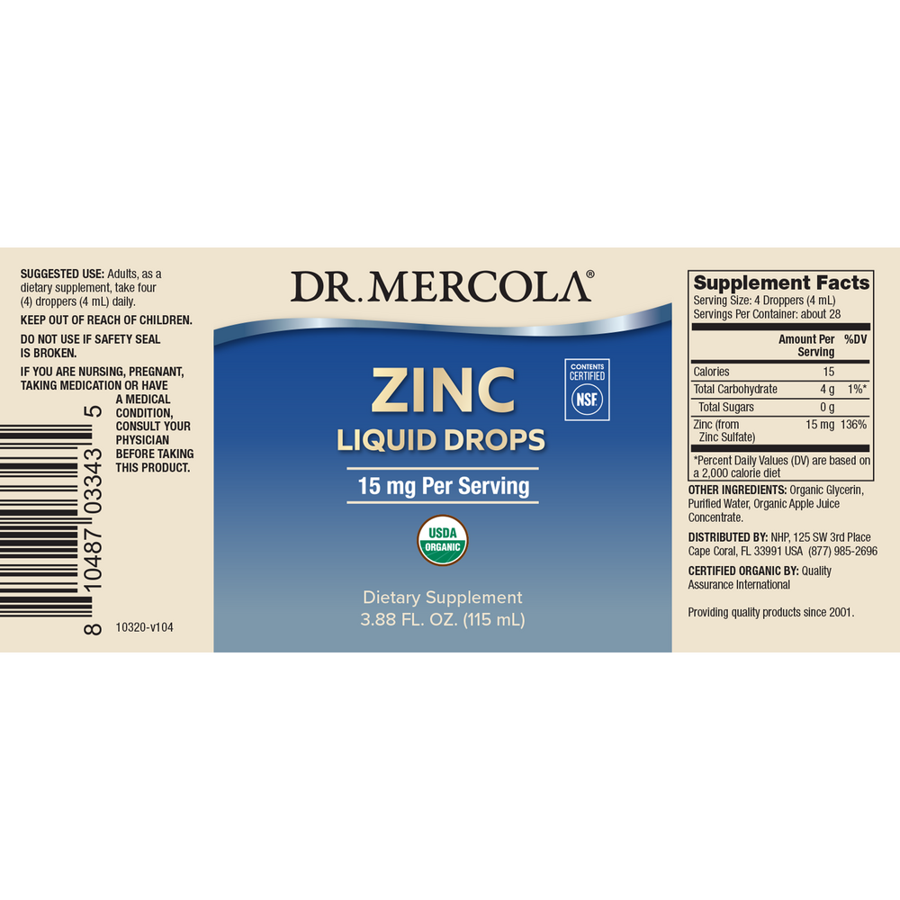 Zinc Liquid Drops Dr. Mercola