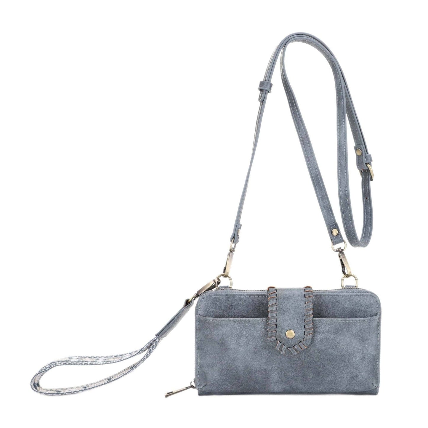 SV32087WW Jolie Crossbody Wallet With Boho Wrist Strap: Cream