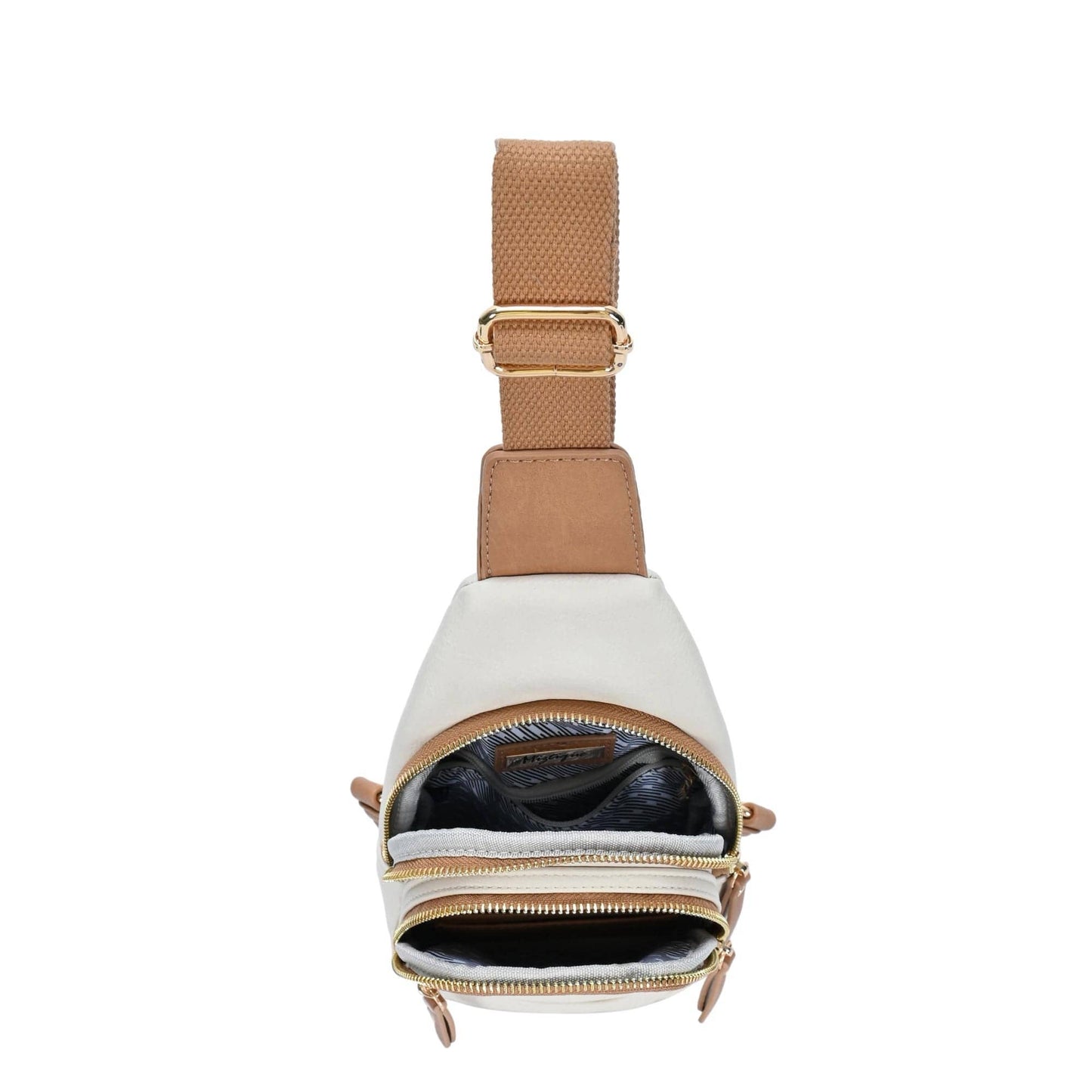 BGT5703 Tasha Multi Zip Compartment Sling Bag: Blue