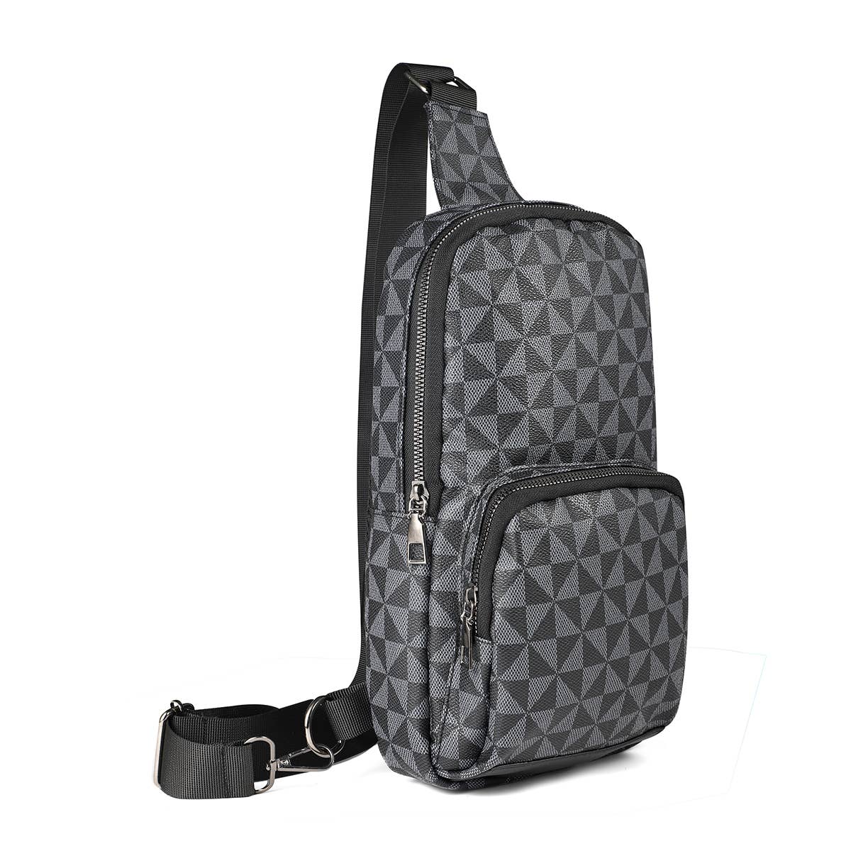 Brown Monogram Patterned PU Sling bag