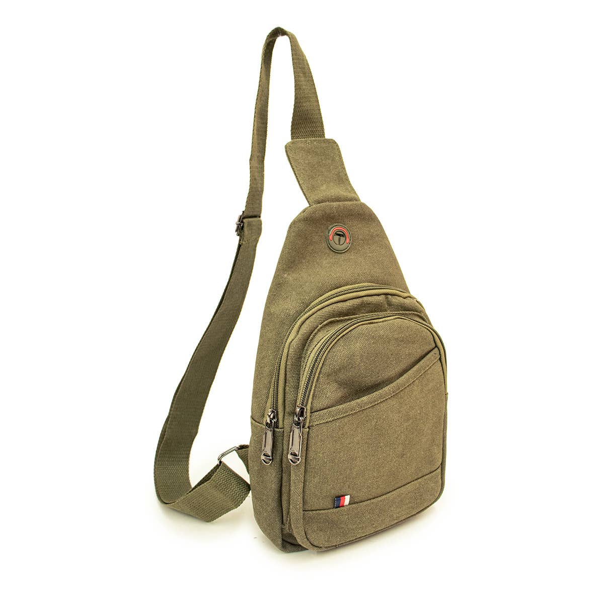 Navy Canvas Crossbody Sling Bag with Adjustable Strap