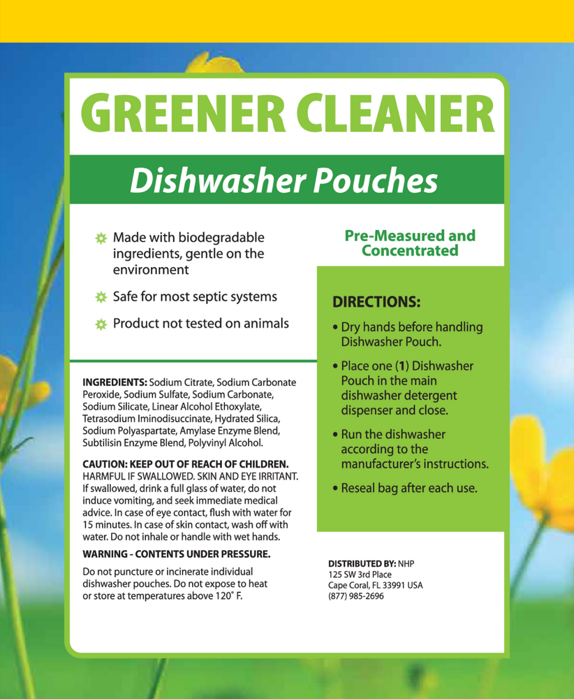 Greener Cleaner Dishwasher Pouches
