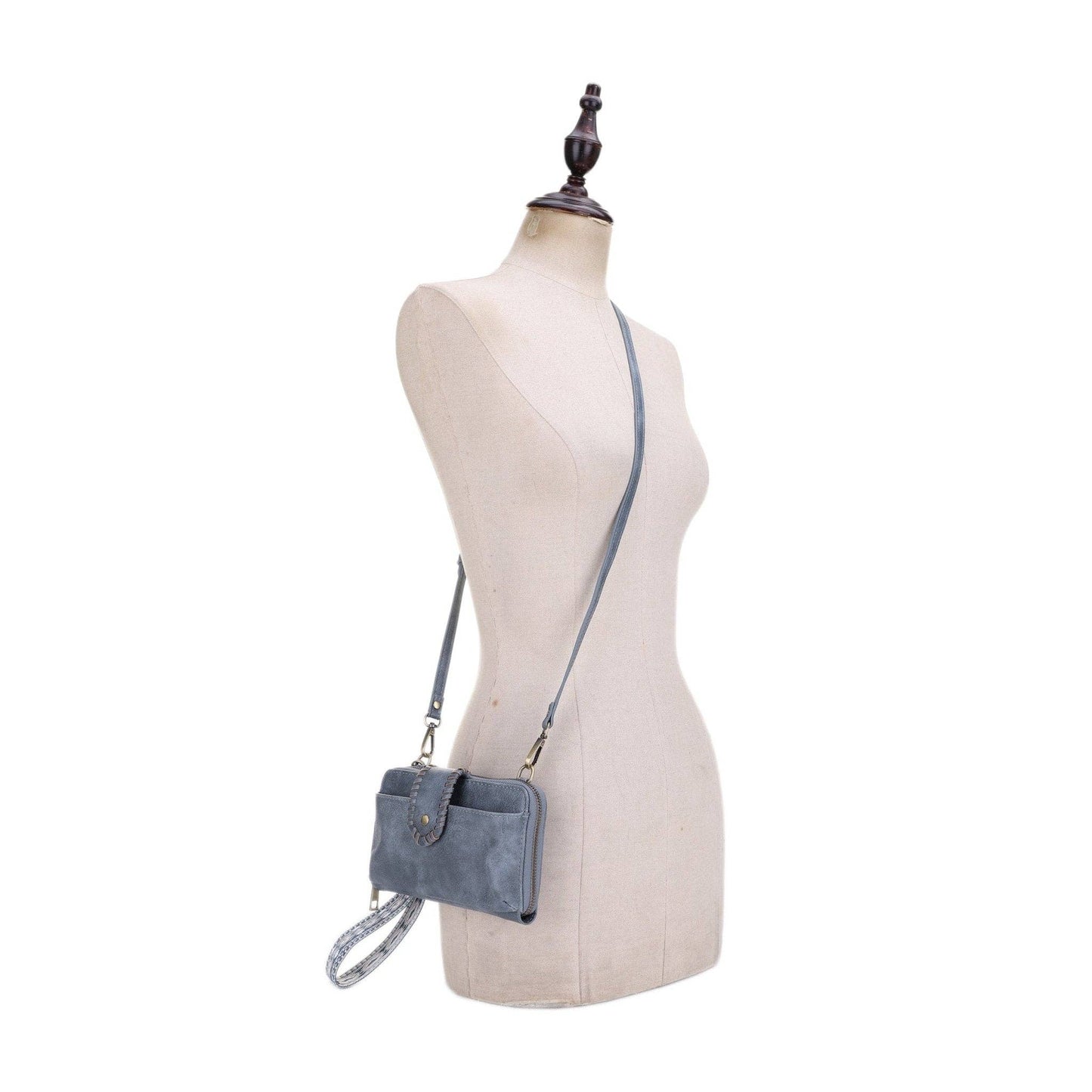 SV32087WW Jolie Crossbody Wallet With Boho Wrist Strap: Cream