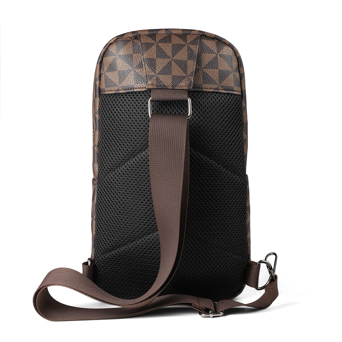 Brown Monogram Patterned PU Sling bag