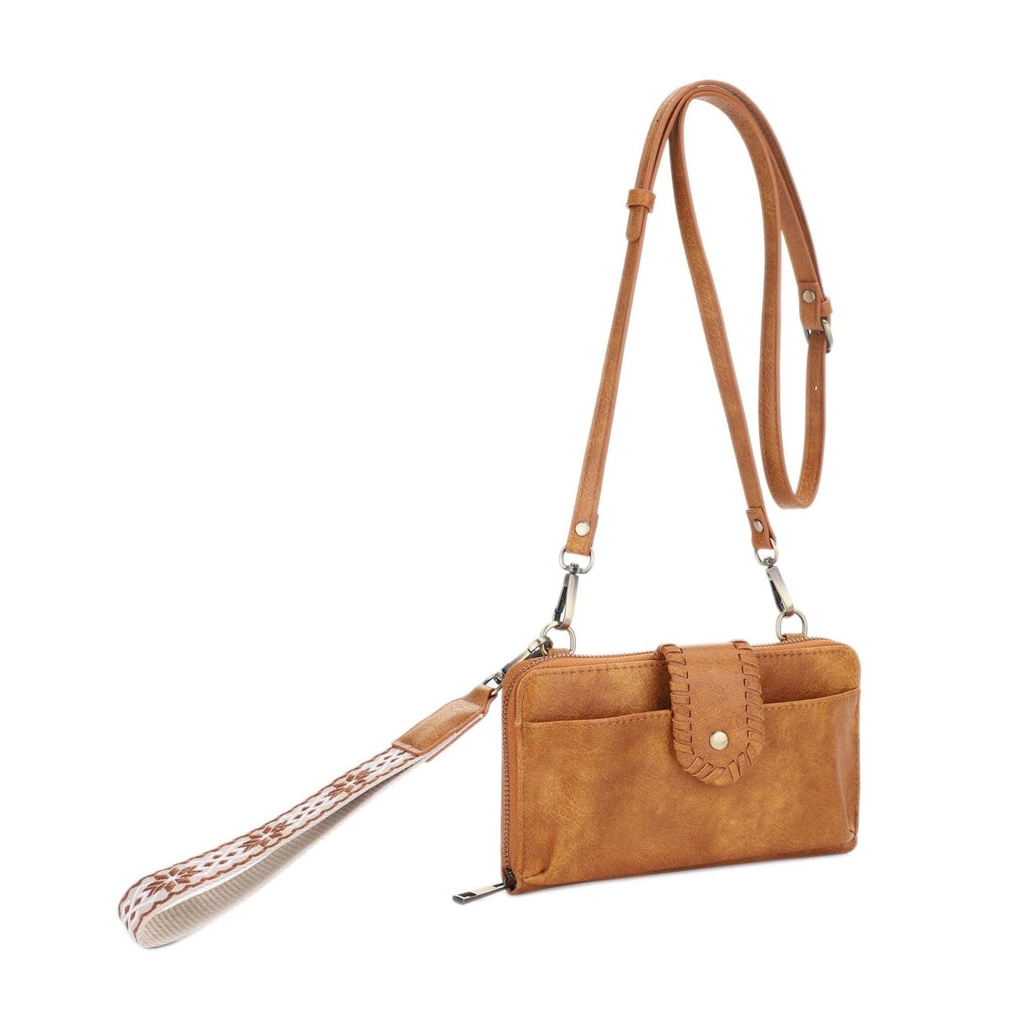 SV32087WW Jolie Crossbody Wallet With Boho Wrist Strap: Red
