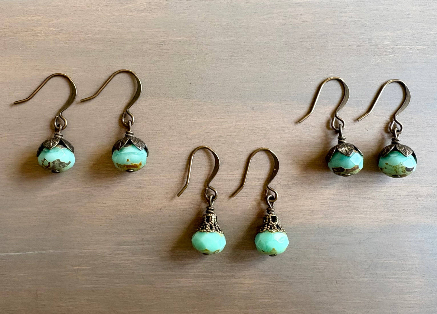 Earthen Beauty Simple Drop Earrings in Aqua