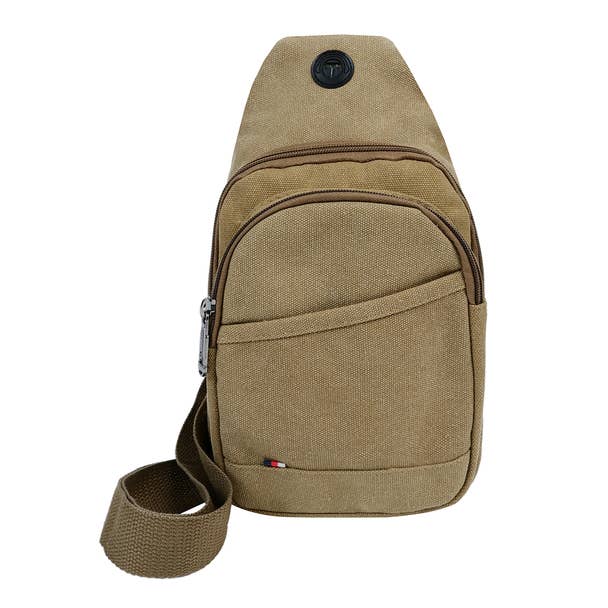 Navy Canvas Crossbody Sling Bag with Adjustable Strap