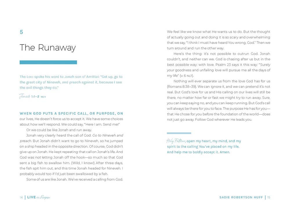 Live on Purpose : 100 Devotions for Letting Go of Fear and F