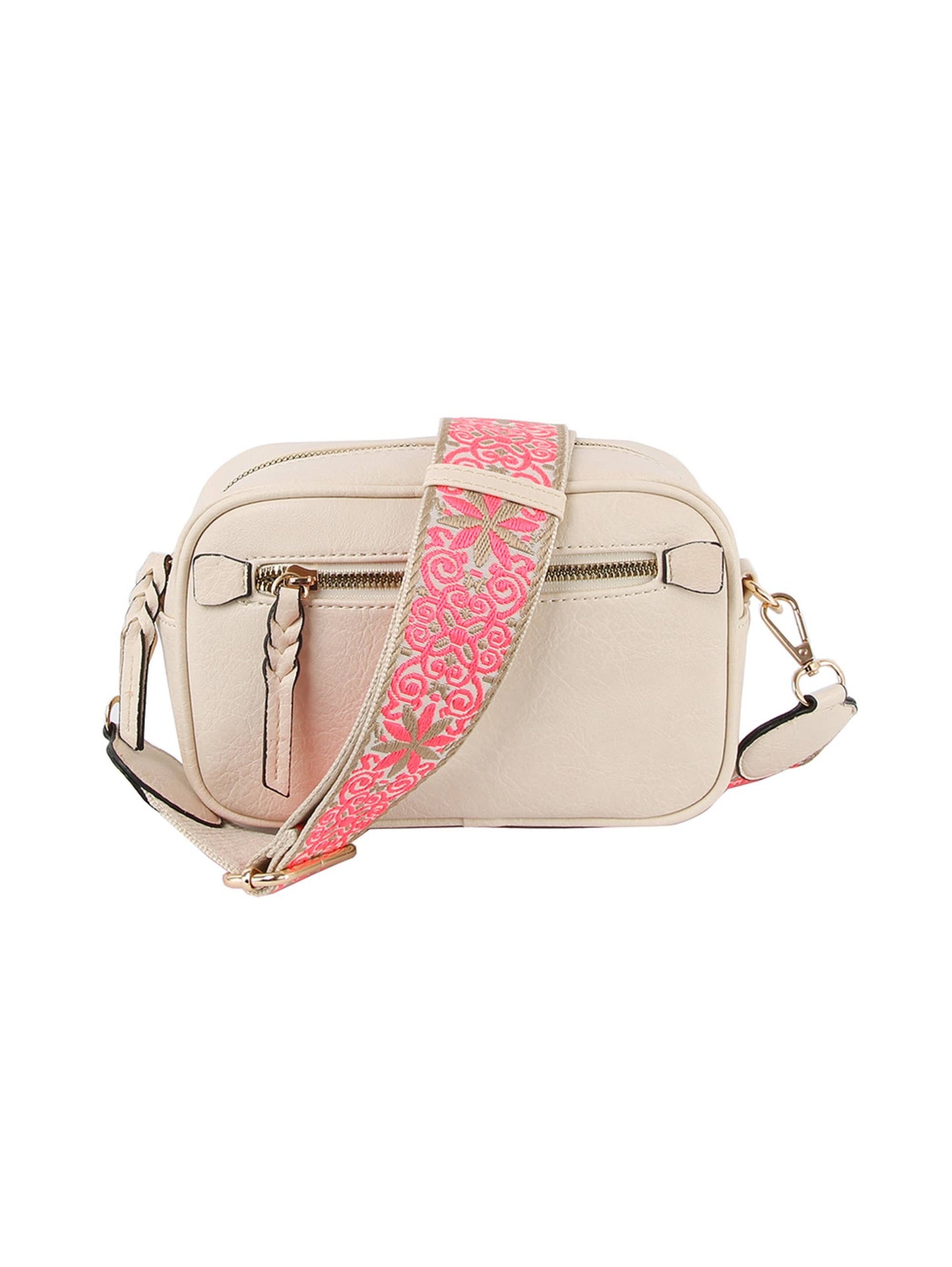Boho Guitar Strap Women's Crossbody Bag: Brown