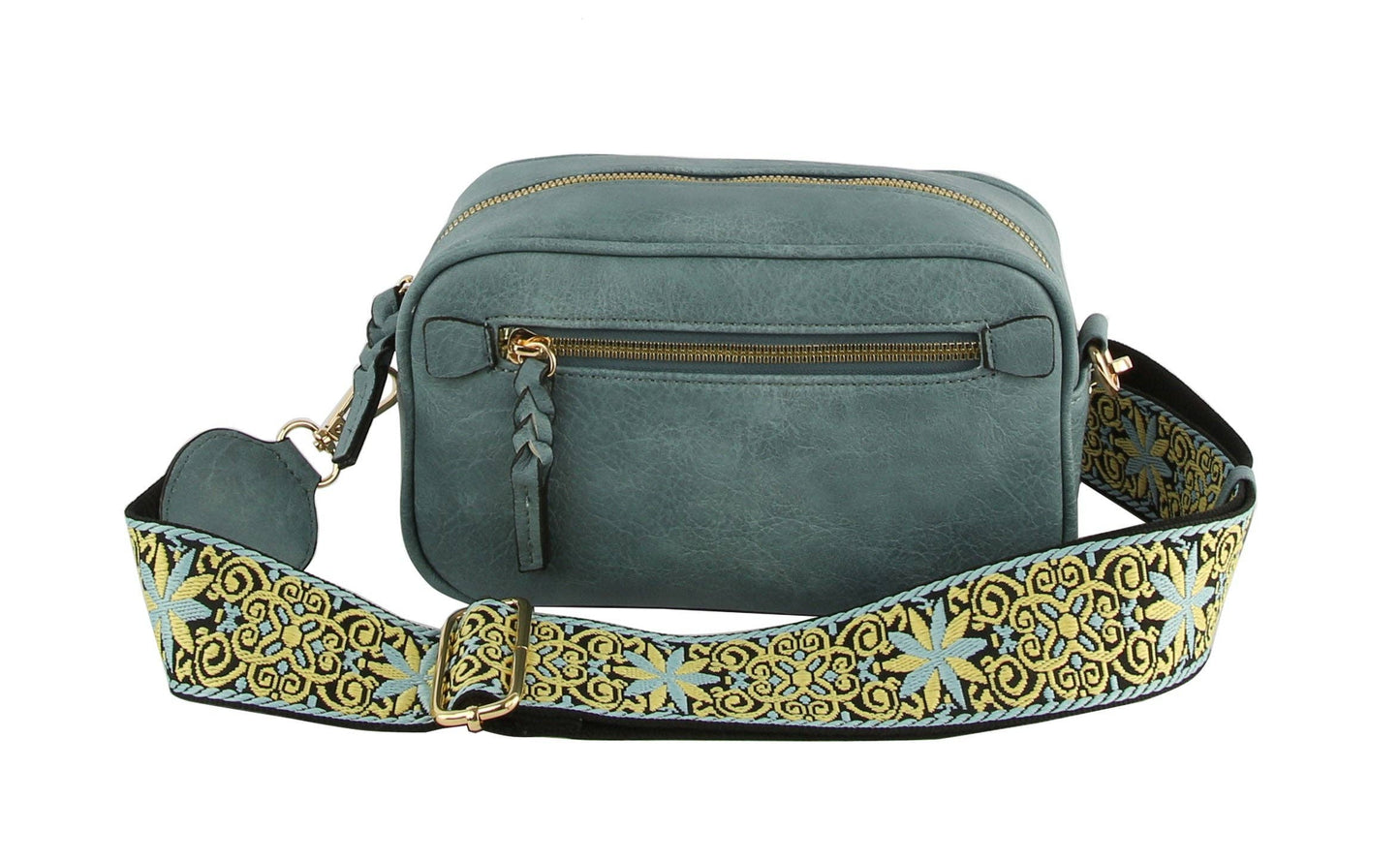 Boho Guitar Strap Women's Crossbody Bag: Denim