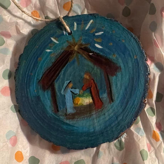 Nativity Hand Painted Ornament