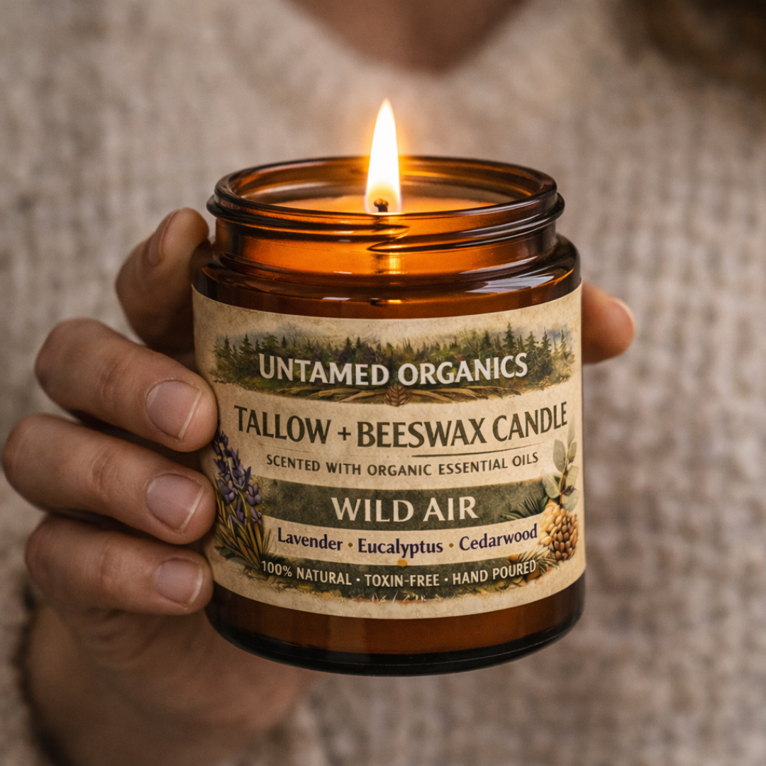 Tallow Beeswax Candle, Lavender & Cedar – 8 oz