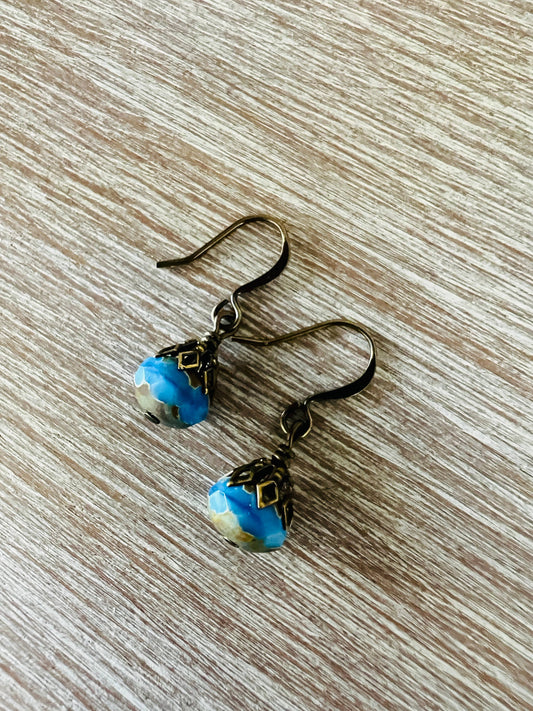 Earthen Beauty Drop Earrings in Cornflower Cottage Blue