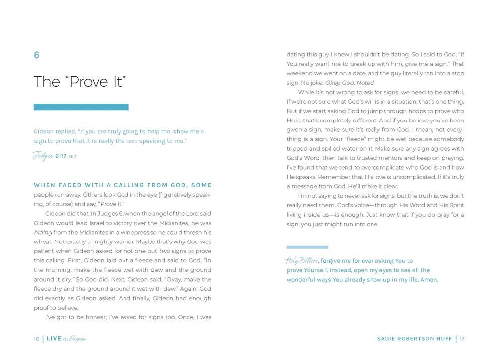 Live on Purpose : 100 Devotions for Letting Go of Fear and F