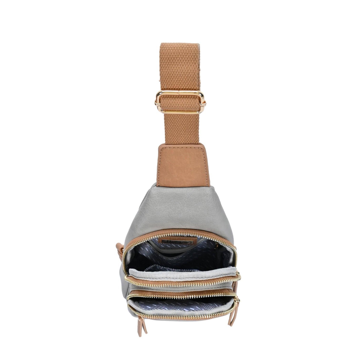 BGT5703 Tasha Multi Zip Compartment Sling Bag: Blue