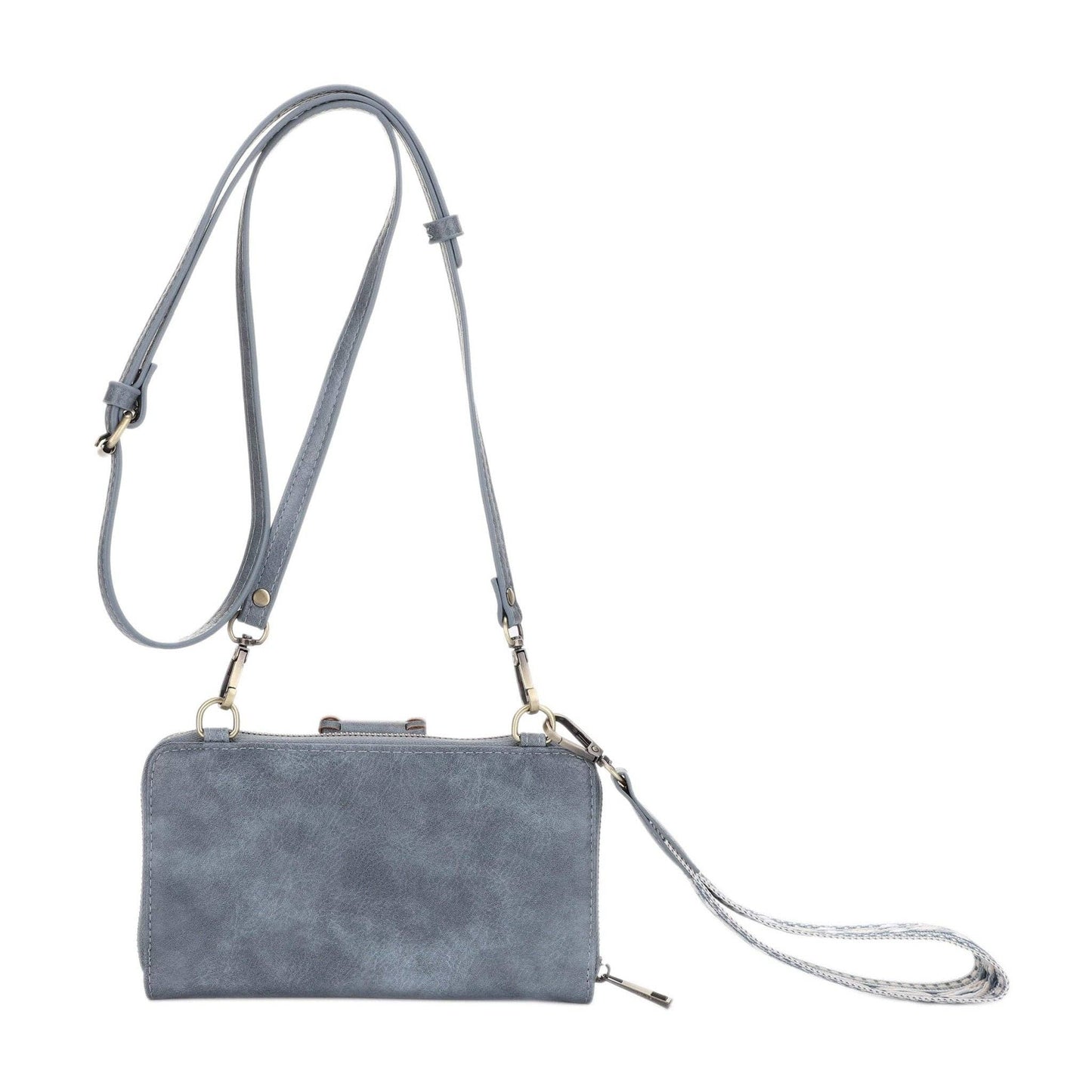 SV32087WW Jolie Crossbody Wallet With Boho Wrist Strap: Black