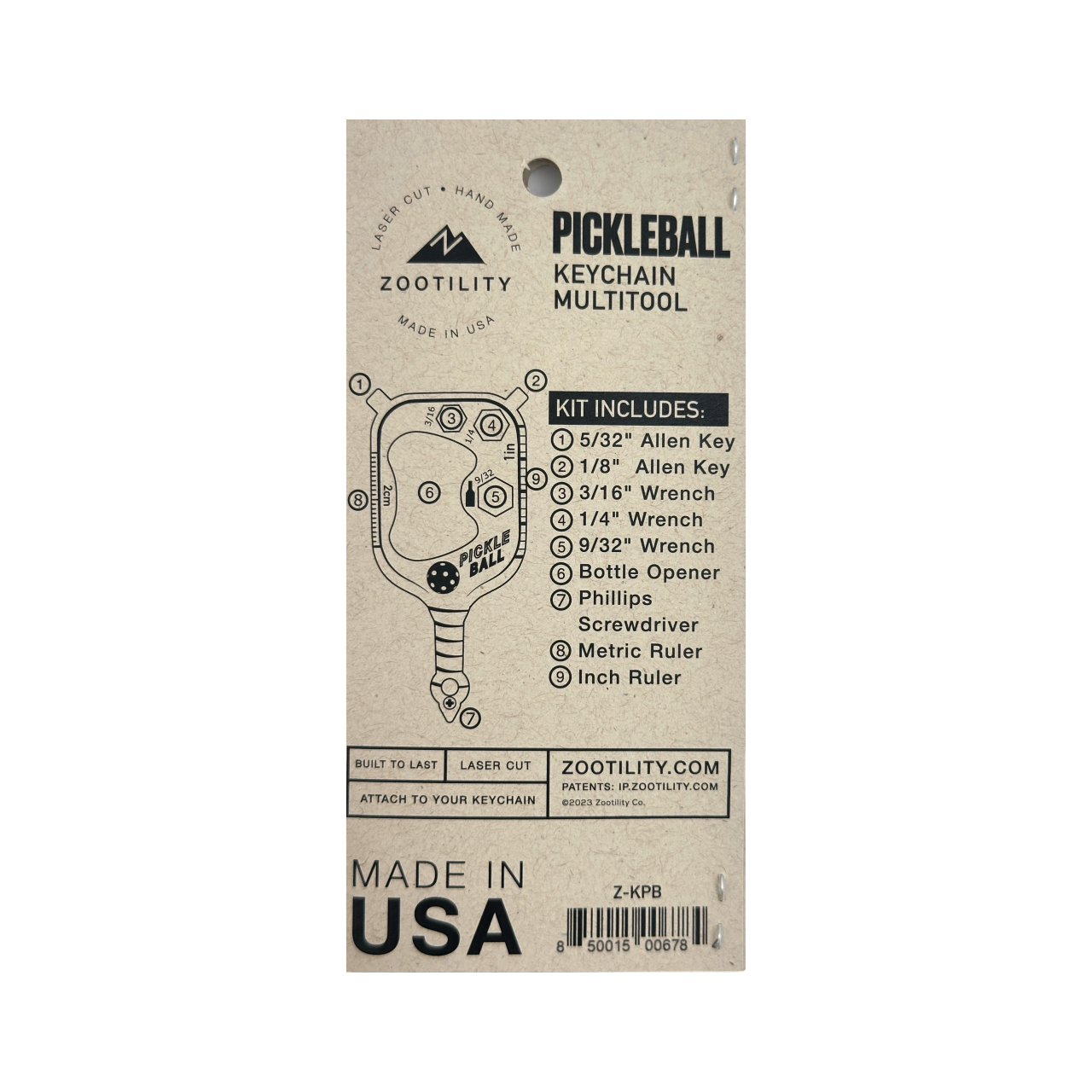 Pickleball 9-in-1 Keychain Multi-Tool
