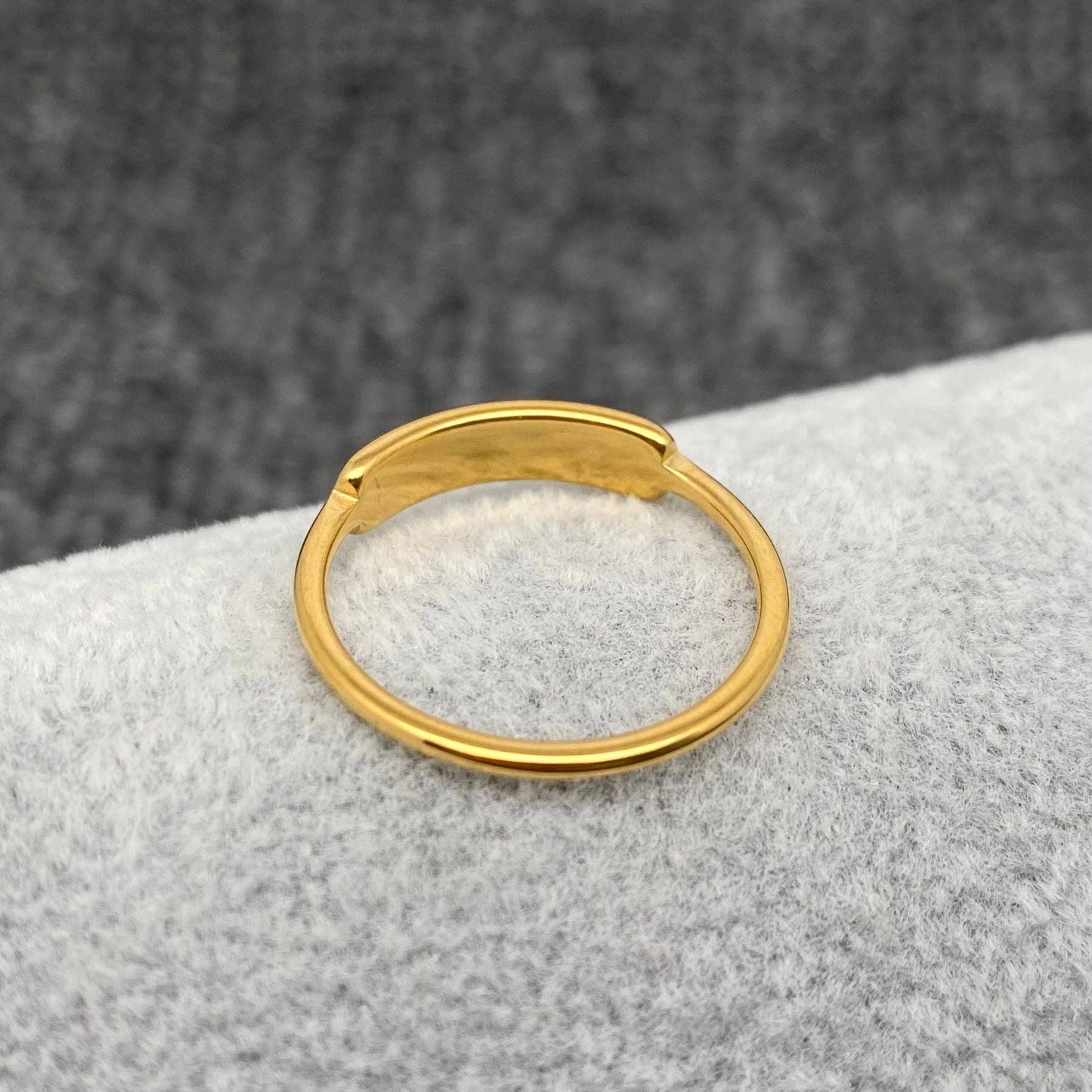 Curved Shell 18K Gold Plated Stainless Steel Fine Ring - FGS: 7