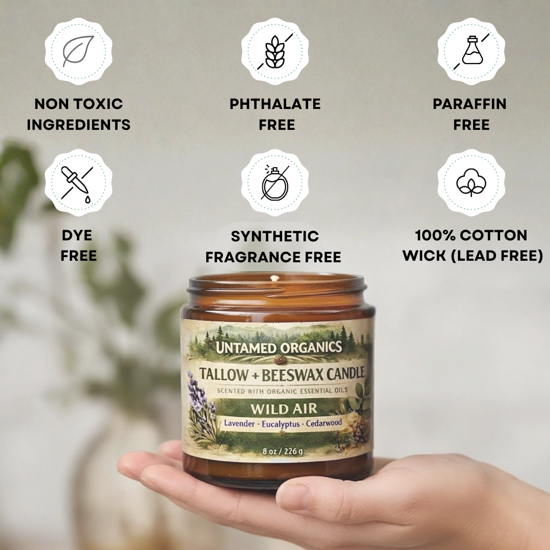 Tallow Beeswax Candle, Lavender & Cedar – 8 oz