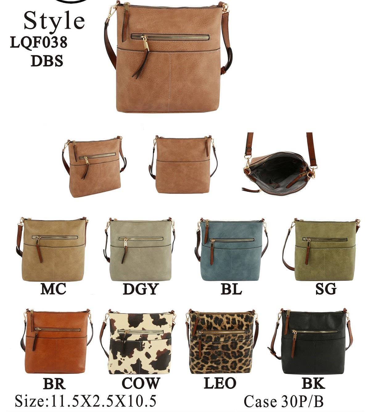 LQF038Z Fashion Crossbody Bag: Peach