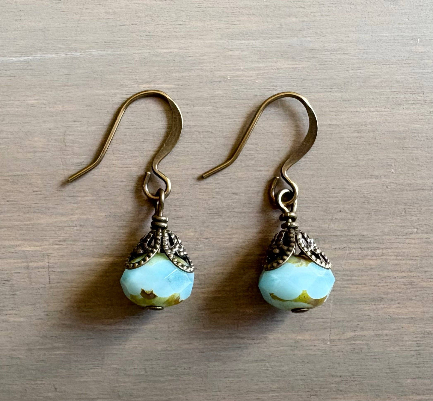 Earthen Beauty Simple Drop Earrings in Pale Blue