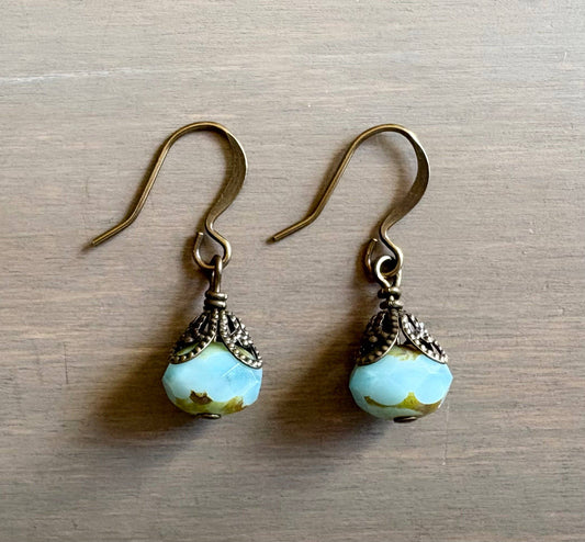 Earthen Beauty Simple Drop Earrings in Pale Blue