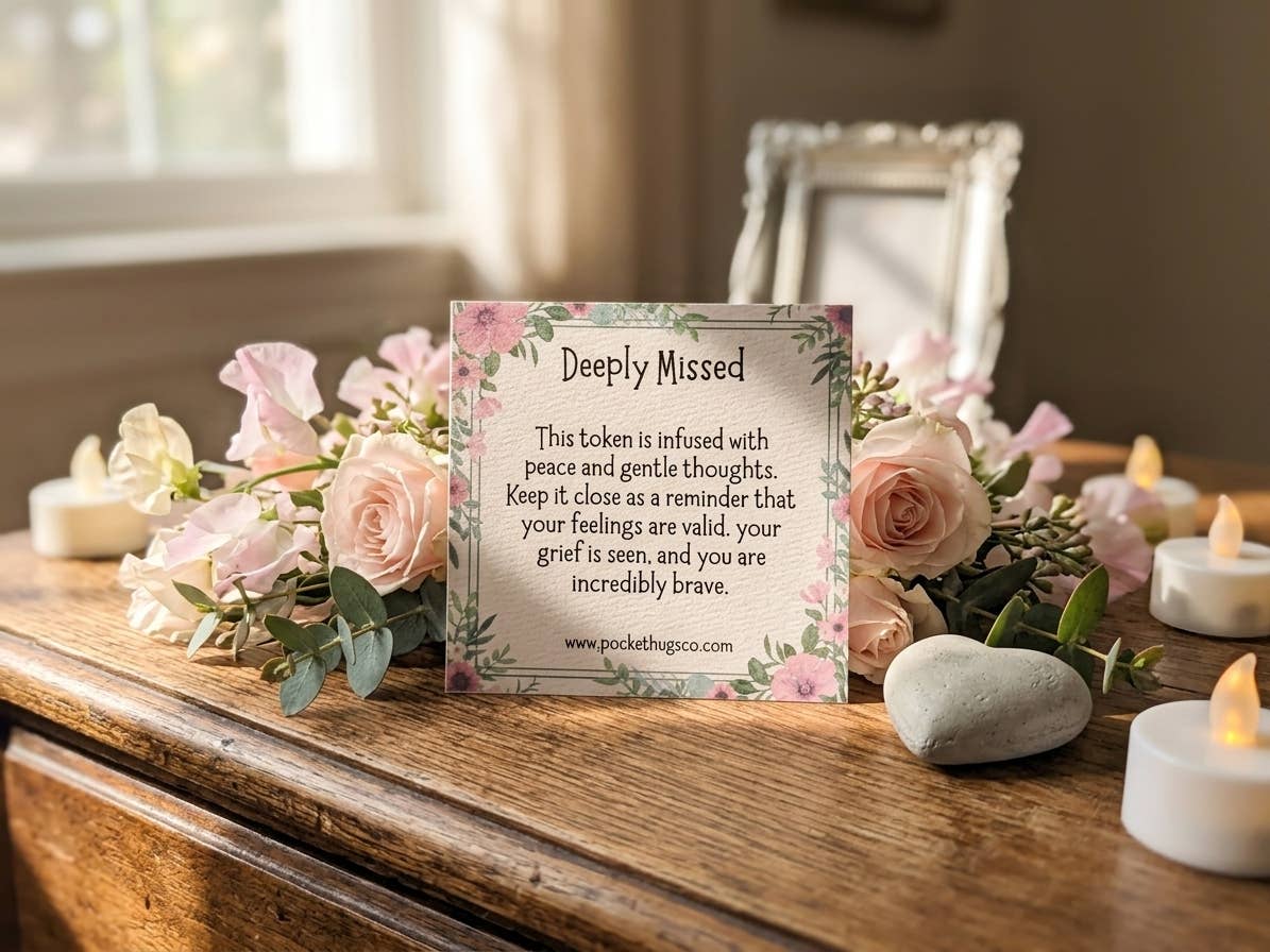 Sympathy Pocket Hug Emotional Support Memorial Keepsake: Blue