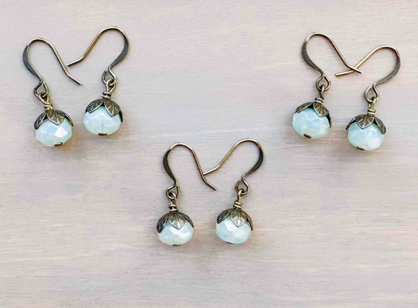 Earthen Beauty Nature Drop Earrings in Celery Green