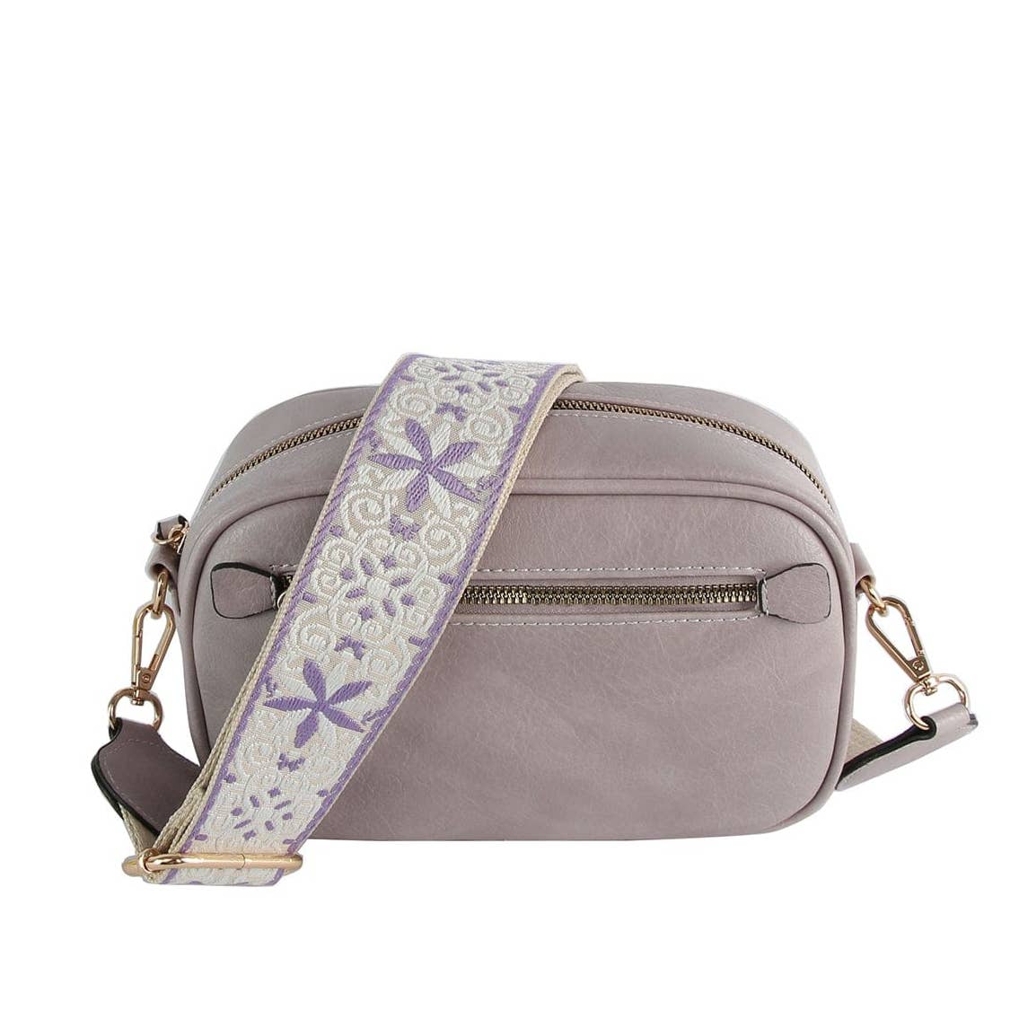 Boho Guitar Strap Women's Crossbody Bag: Brown