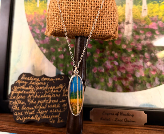 Layers Of Healing Necklace - Oblong Antique Silver