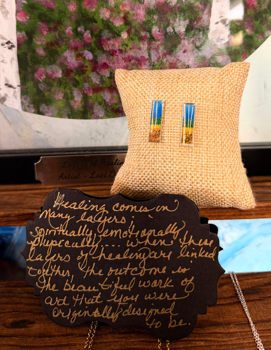 Layers Of Healing Earrings - Sterling Silver Rectangle Post