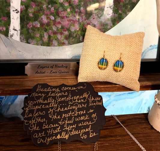 Layers Of Healing Earrings -Small Oval Wire Hoop Antique Gold