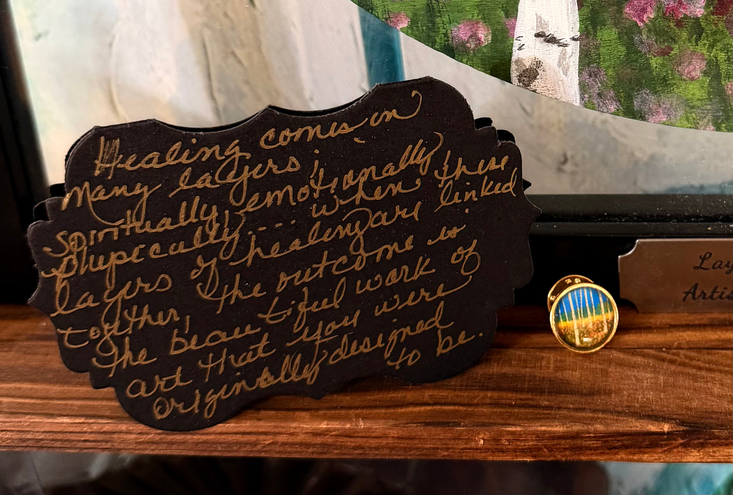 Layers Of Healing Lapel Pin - Antique Gold