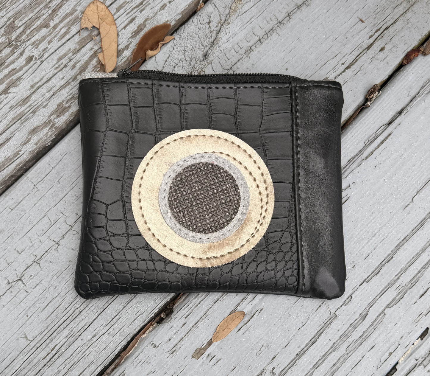 Black/Gold Zipper Pouch
