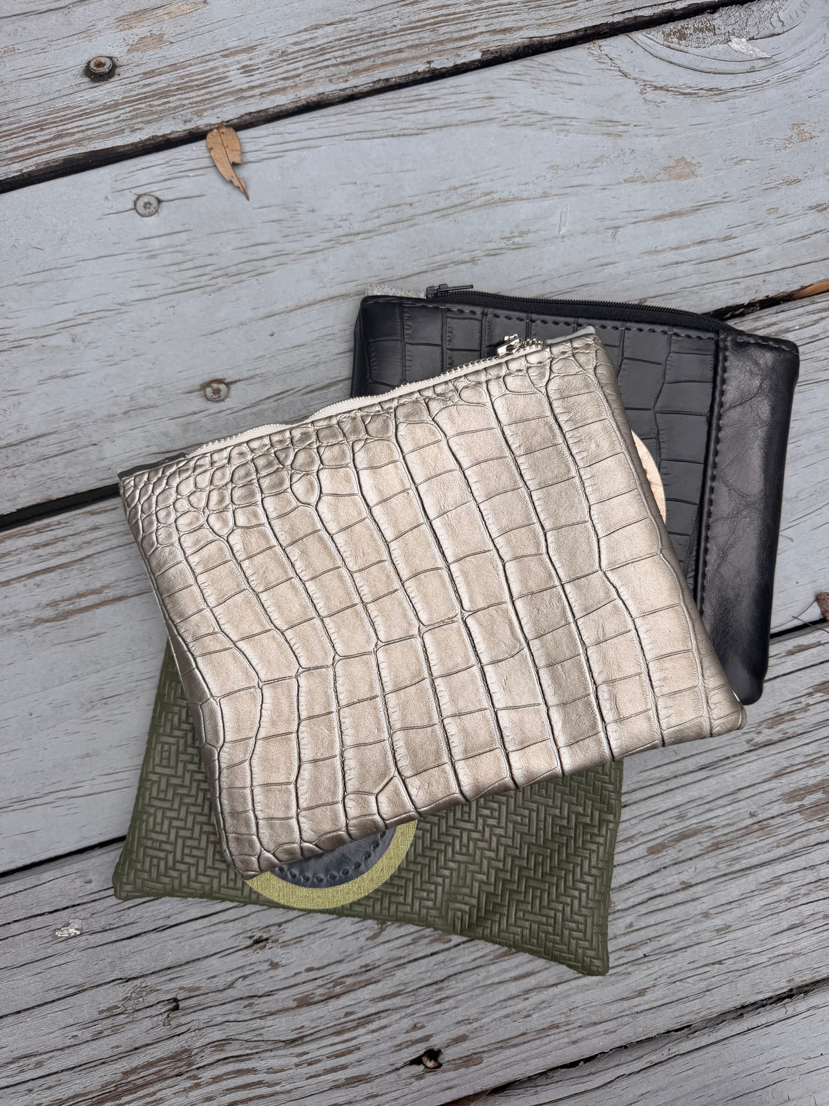 Creamy linen Zipper Pouch