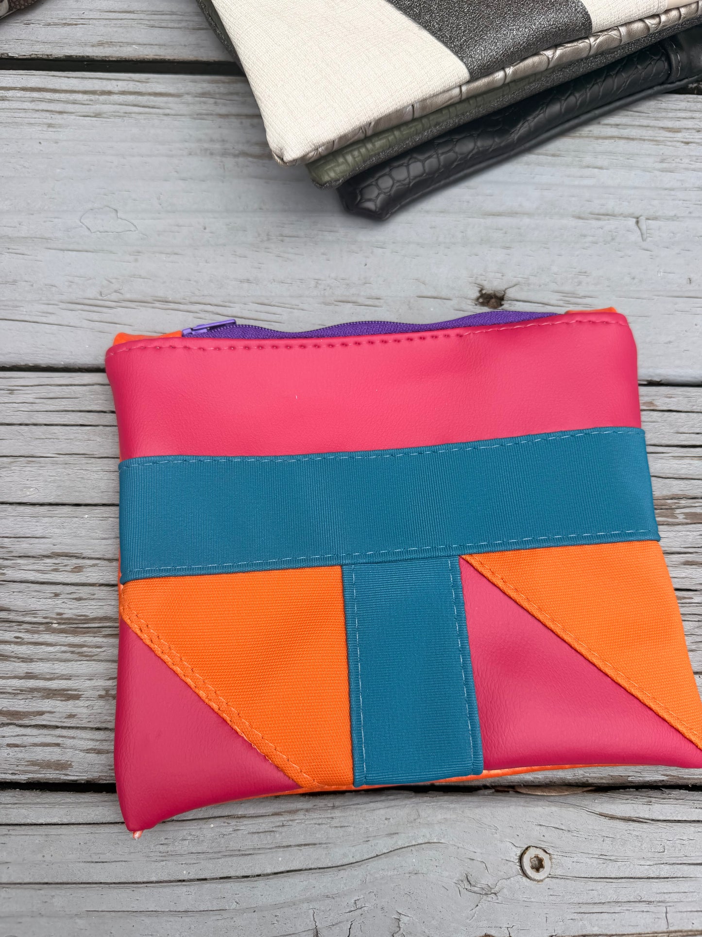 Orange 80's Zipper Pouch