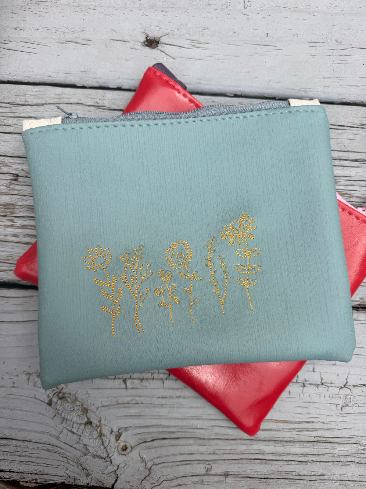 Sea Flowers Zipper Purse