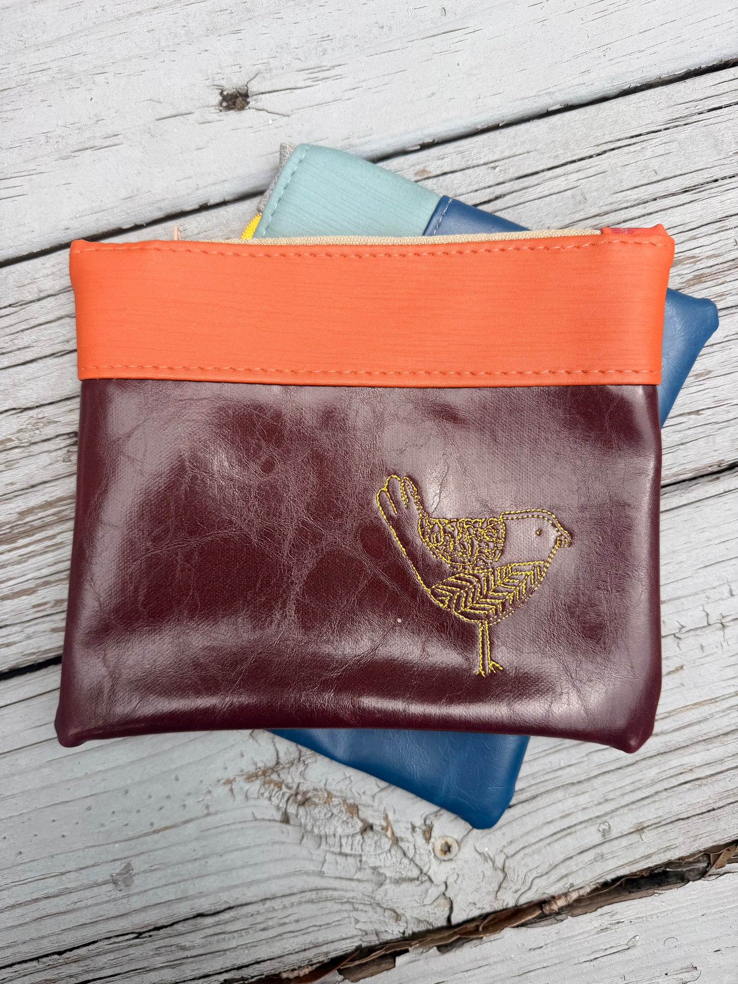 Maroon Bird Zipper Bird