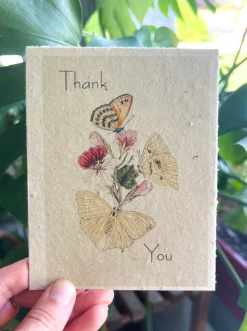 Wildflower Thank You Butterfly Card