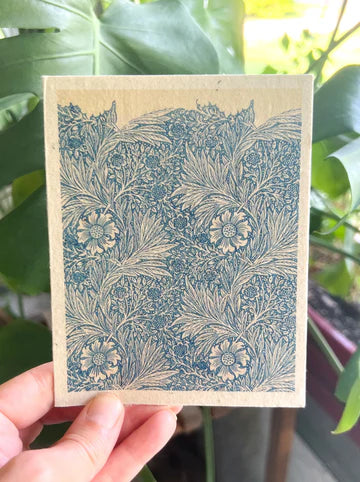 Wildflower Blue Vintage Card
