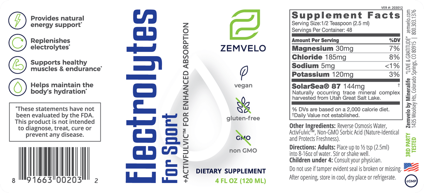 Electrolytes for Sport Zemvelo