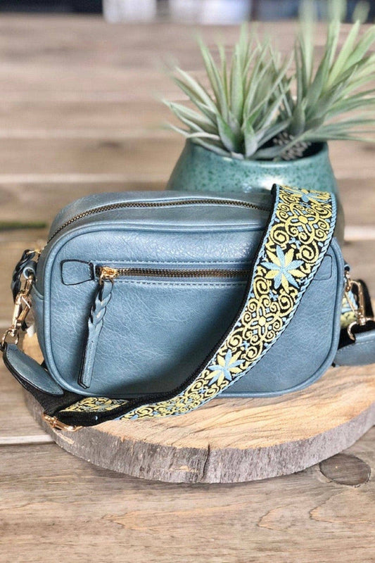Boho Guitar Strap Women's Crossbody Bag: Denim