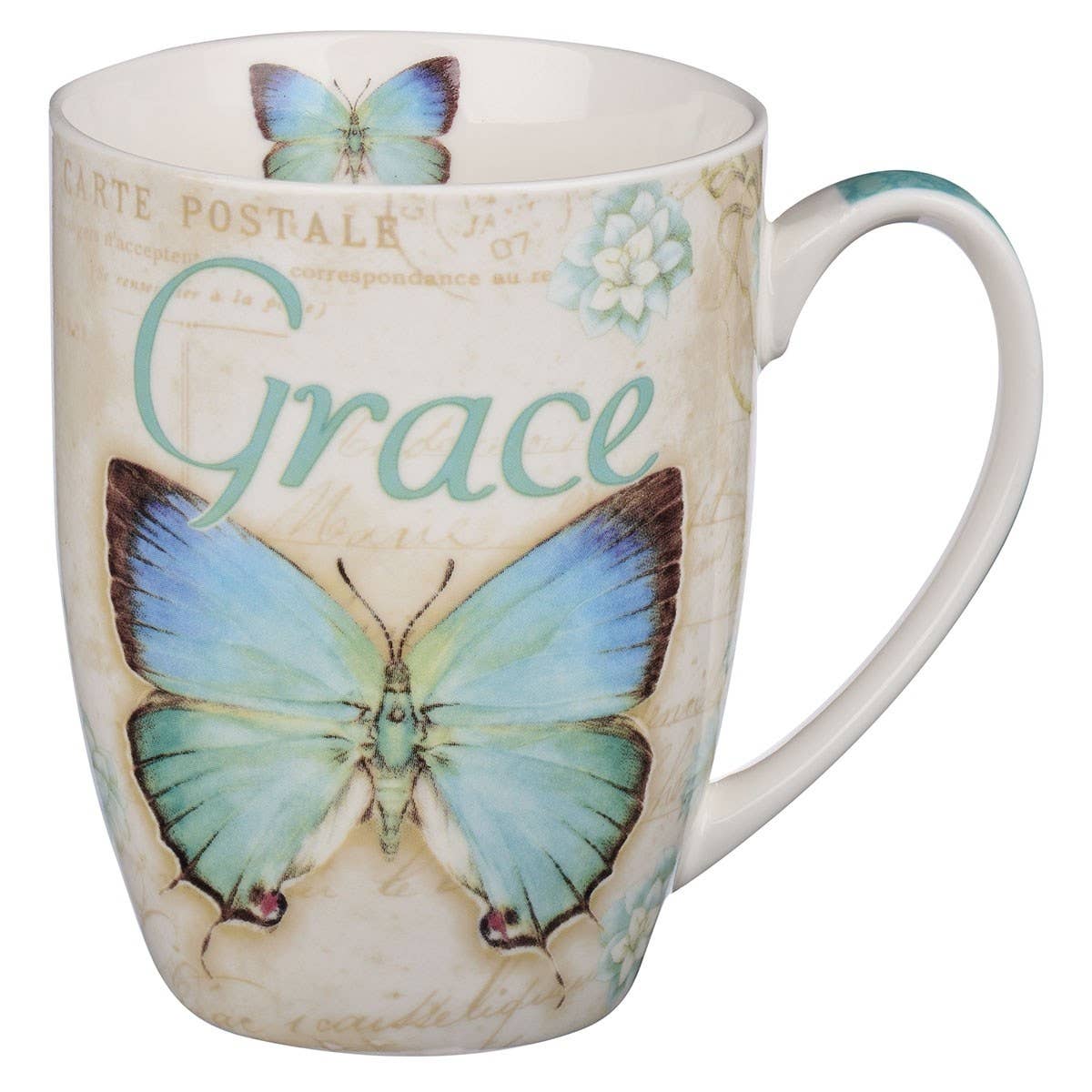 Mug Teal Butterfly Grace Eph. 2:8